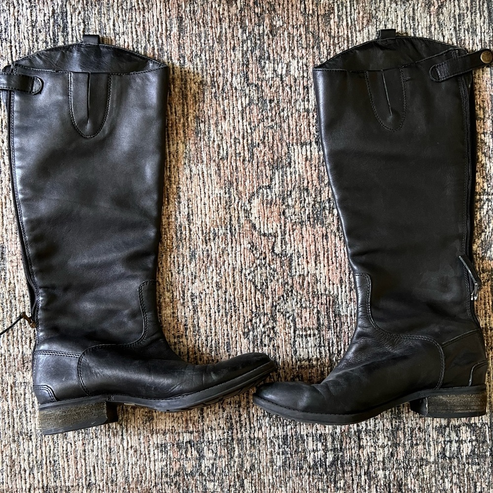 Sam Edelman black leather knee high penny boot 7.5